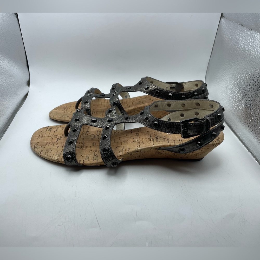 Michael Kors Jolie Metallic Studded Gladiator Wedge Sandal